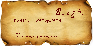 Bródy Árpád névjegykártya