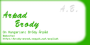 arpad brody business card